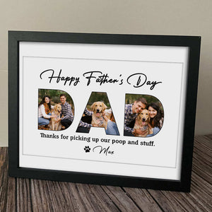 GeckoCustom Happy Father's Day, Dog Picture Frame HN590 10"x8"