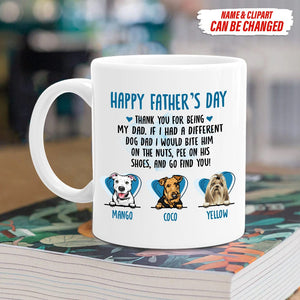 GeckoCustom Happy Father's Day Thank You For Being My Dad Dog Coffee Mug, HN590