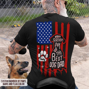 GeckoCustom Happy Father's Day To Best Dog Dad Flag Back Dog Shirt, HN590