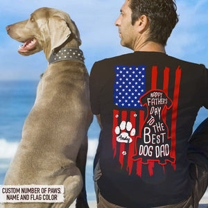 GeckoCustom Happy Father's Day To Best Dog Dad Flag Back Dog Shirt, HN590