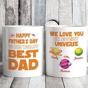 GeckoCustom Happy Father's Day To The World's Best Dad Personalized Custom Family Mug C321