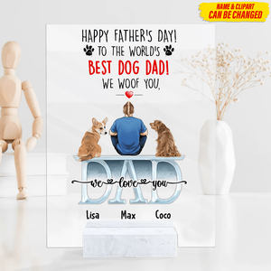 GeckoCustom Happy Father's Day To The World's Best Dog Dad Family 888240 Acrylic Frame, HN590