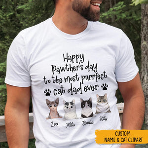 GeckoCustom Happy Pawther's Day To the Most Purrfect Dad Cat Shirt, N304 HN590