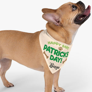 GeckoCustom Happy St. Patrick's Day Bandana Personalized Dog Cat Pet Bandana C620