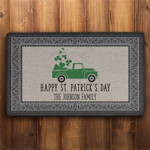 GeckoCustom Happy St. Patrick's Day Personalized  Doormat 30x18 inch - 75x45 cm