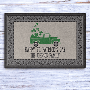 GeckoCustom Happy St. Patrick's Day Personalized  Doormat 24x16 inch - 60x40 cm