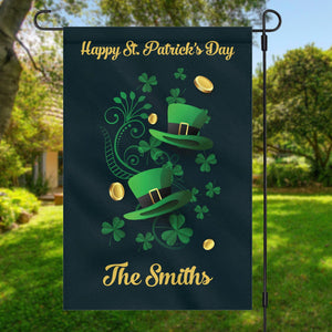 GeckoCustom Happy St Patricks Day Custom Garden Flag C128 12"x18"