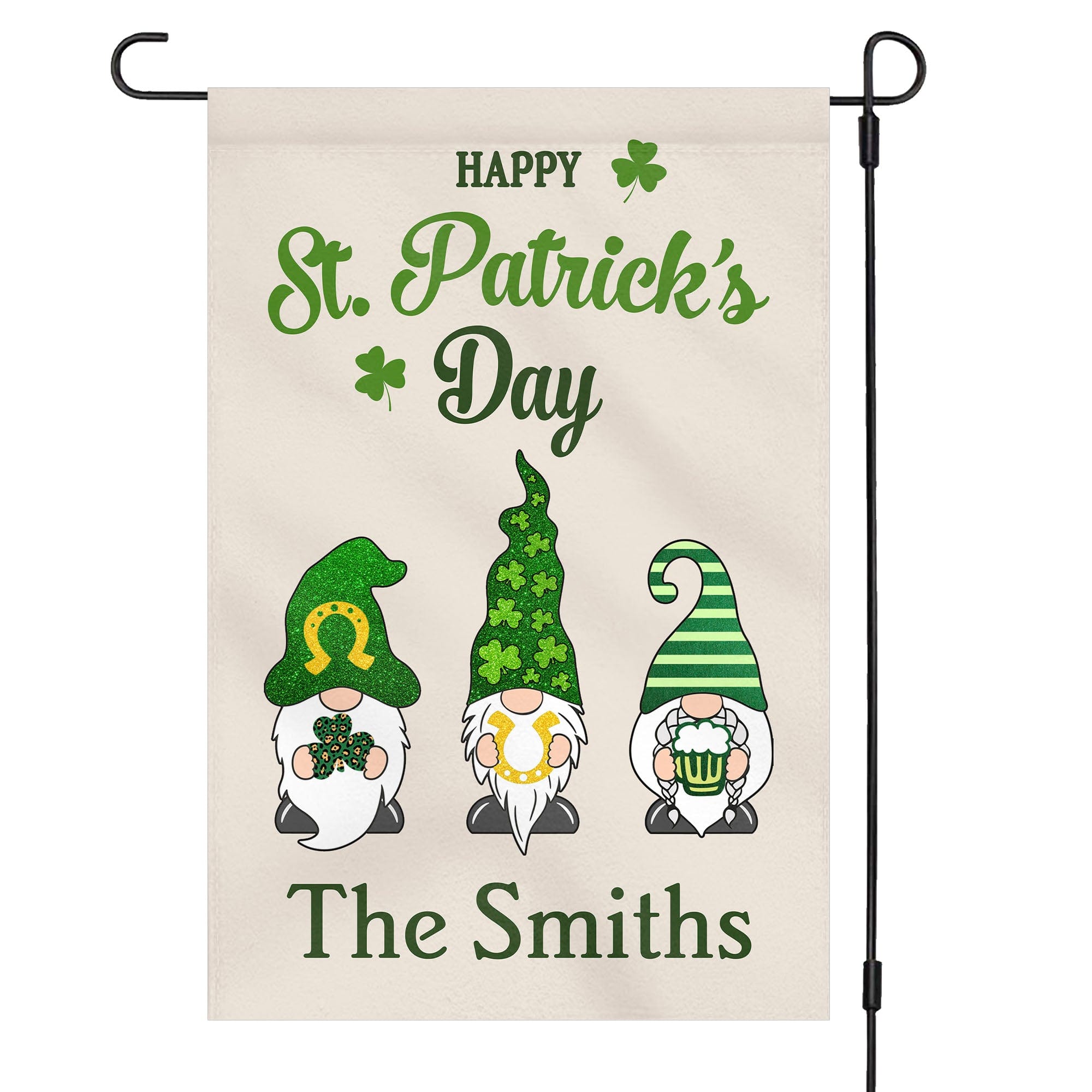 GeckoCustom Happy St Patricks Day Custom Garden Flag C158 12"x18"