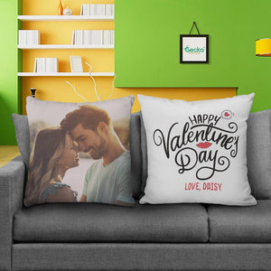 GeckoCustom Happy Valentine's Day Couple Throw Pillow HN590