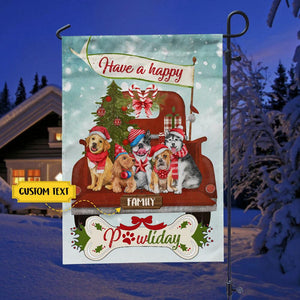 GeckoCustom Have A Happy Pawliday Dog Garden Flag, HN590