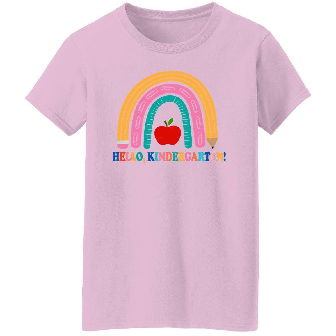 GeckoCustom Hello Kindergarten Teach Love Inspire Shirt H431 Women T-shirt / Light Pink / S