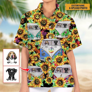 GeckoCustom Hippie Custom Clipart Dog Men's Hawaiian Shirt K228 HN590