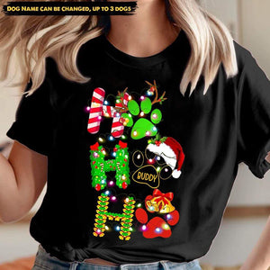 GeckoCustom Ho Ho Ho Dog Shirts, Custom Dog Lover Gift, Christmas Gift, Christmas Shirts, HN590