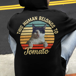 GeckoCustom Human Belongs To Dog Cat Personalized Custom Photo Dog Cat Pet Backside Shirt C251