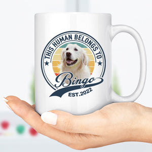 GeckoCustom Human Belongs To Dog Cat Personalized Custom Photo Dog Cat Pet Mug C251 15oz