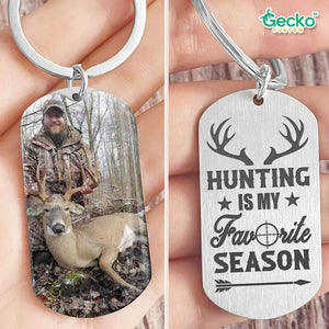 GeckoCustom Hunting Is My Favorite Season Hunter Metal Keychain HN590 No Gift box / 1.77" x 1.06"