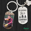 GeckoCustom I'd Rather Be Camping Metal Keychain HN590