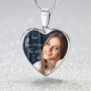 GeckoCustom I Love You More Custom Heart Necklace