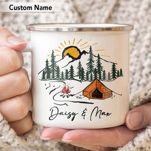 GeckoCustom I Love You To The Mountains And Back Camping Mug, Campfire Mug HN590 12oz