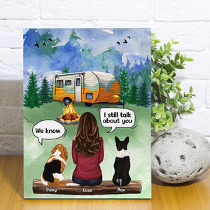 GeckoCustom I Still Talk About You Dog Canvas, Dog Lover Gift, Memorial Gifts HN590 16 x 24 Inch / Satin Finish: Cotton & Polyester