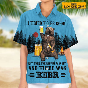 GeckoCustom I Tried to Be Good But Then The Bonfire Was Lit Hawaii Shirt, K228 HN590