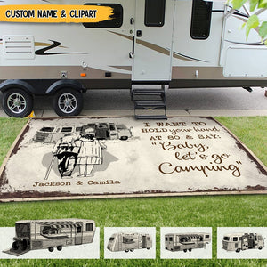 GeckoCustom I Want To Hold Your Hand Camping Patio Rug N369 HN590