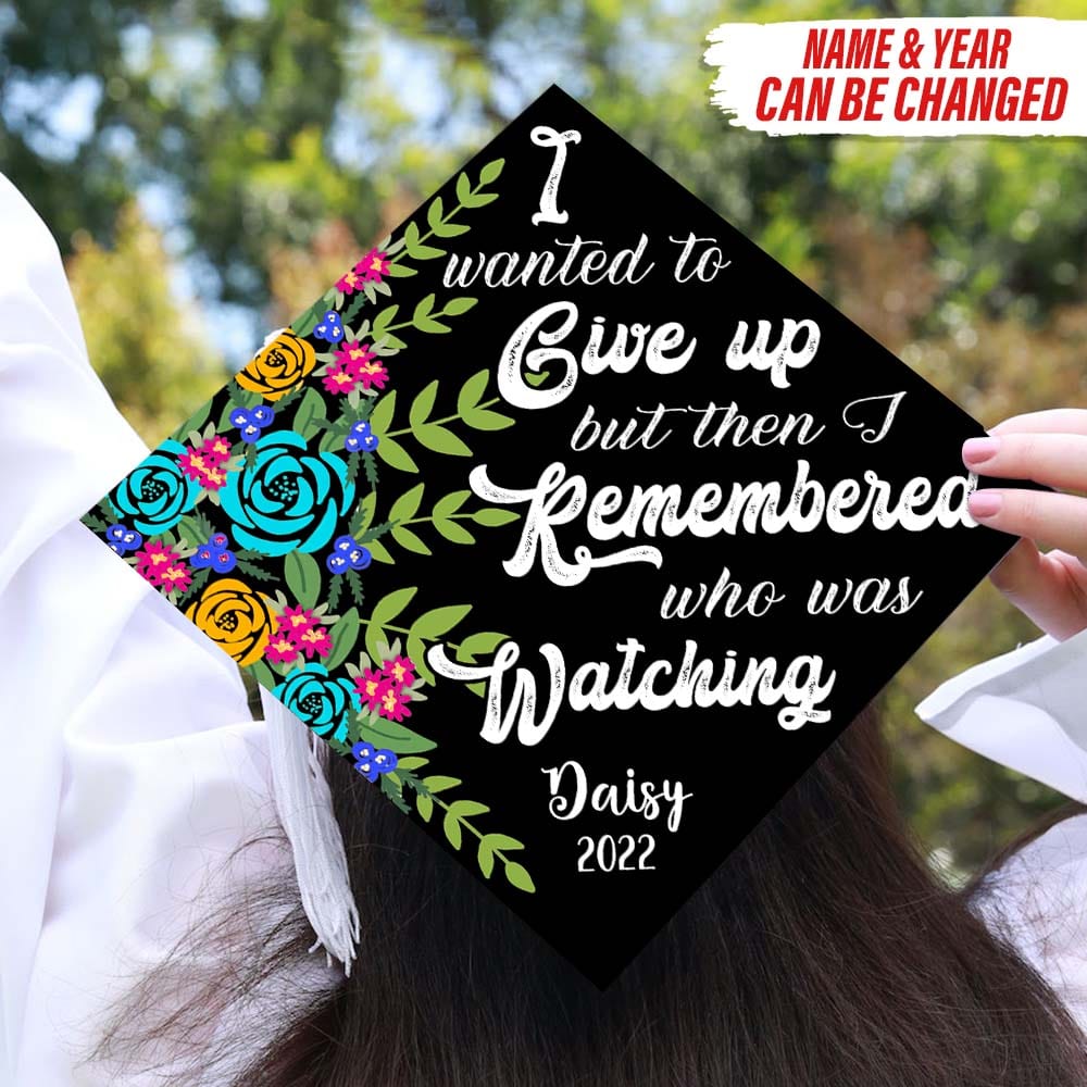 GeckoCustom I Wanted To Give Up Custom Graduation Cap Topper, HN590 9.5"x9.5"
