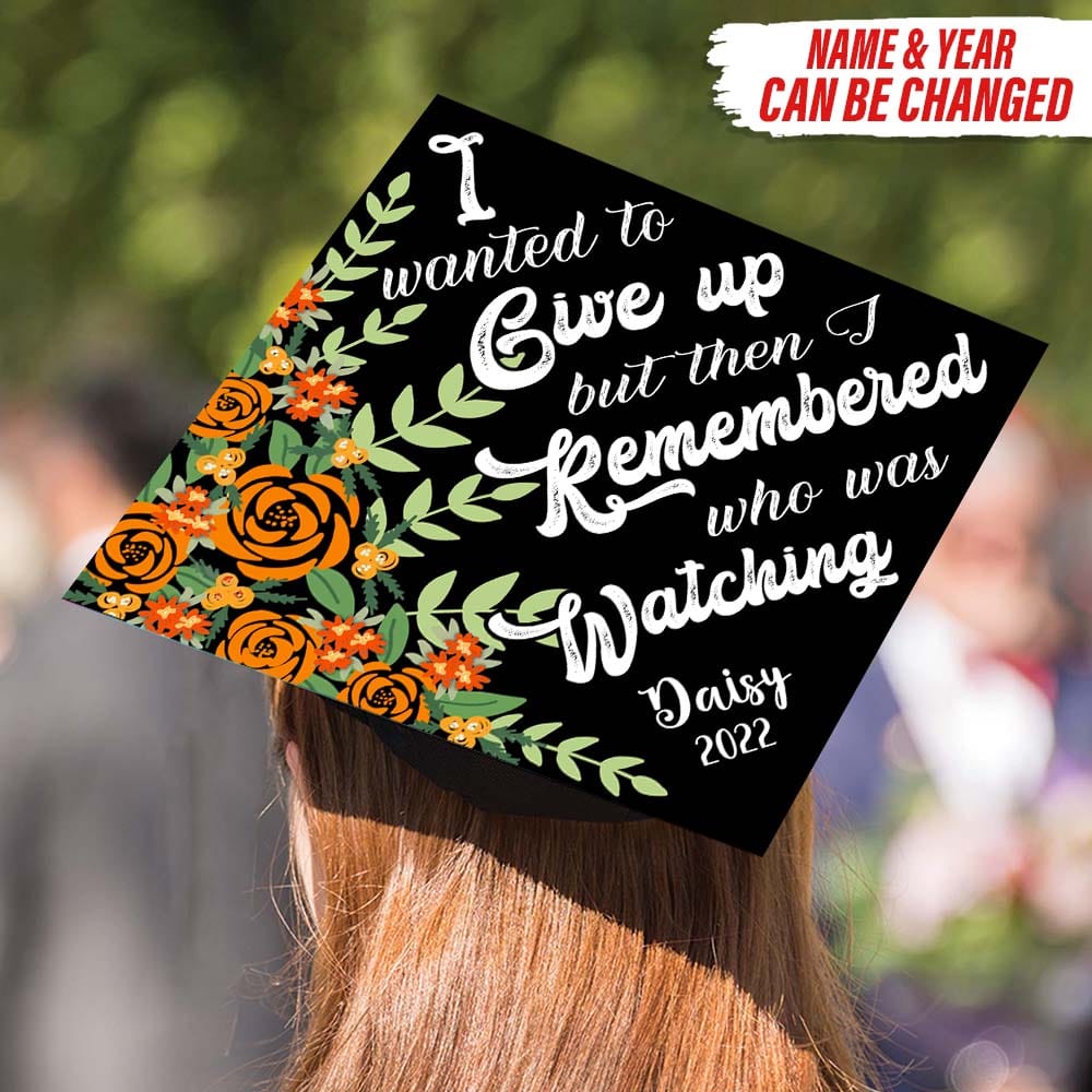 GeckoCustom I Wanted To Give Up Custom Graduation Cap Topper, HN590 9.5"x9.5"