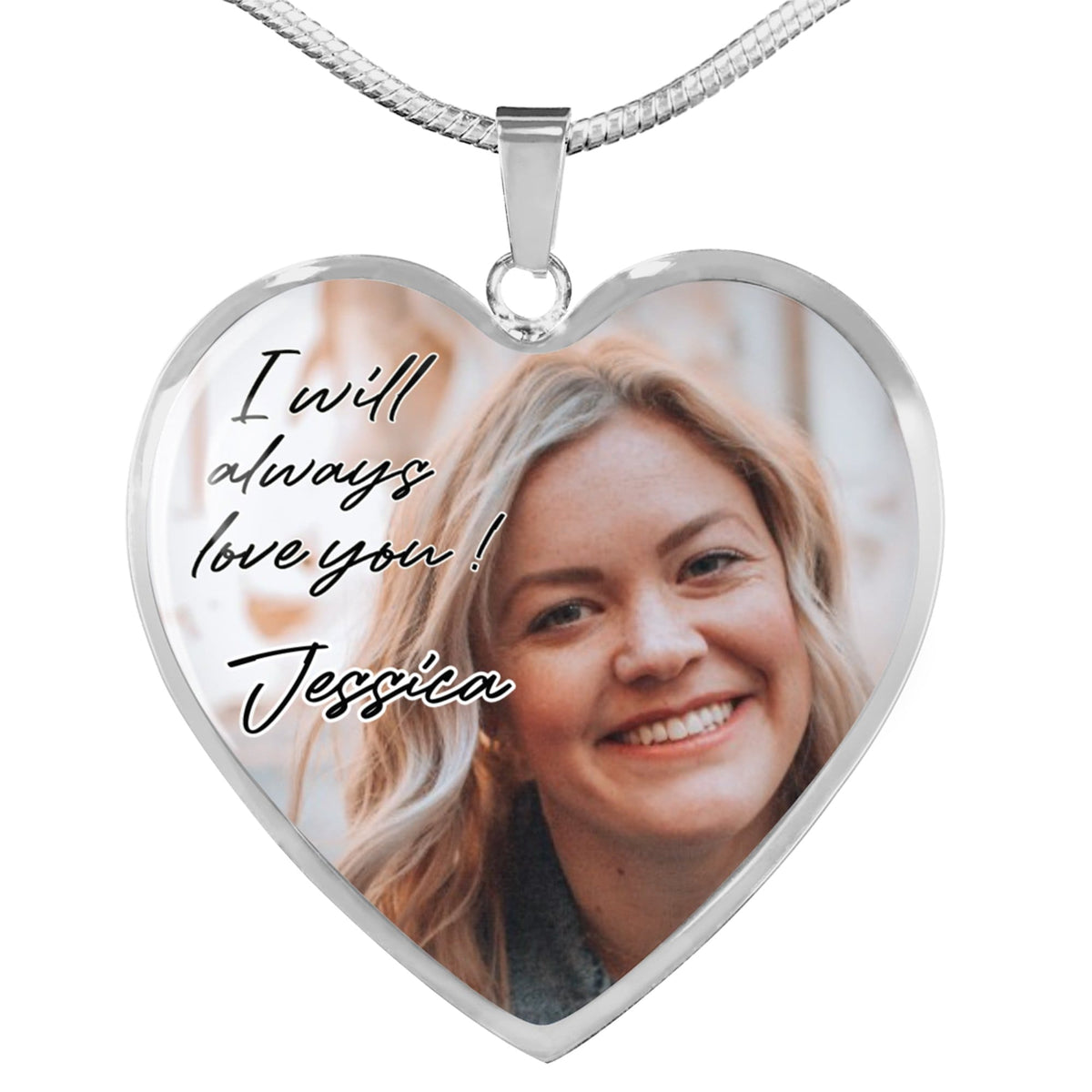 GeckoCustom I Will Always Love You Custom Heart Necklace