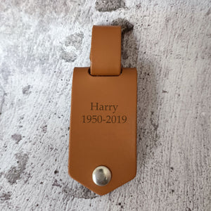 GeckoCustom I Will Carry You With Me Memorial Vintage Leather Photo Keychain C243