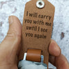 GeckoCustom I Will Carry You With Me Memorial Vintage Leather Photo Keychain C243