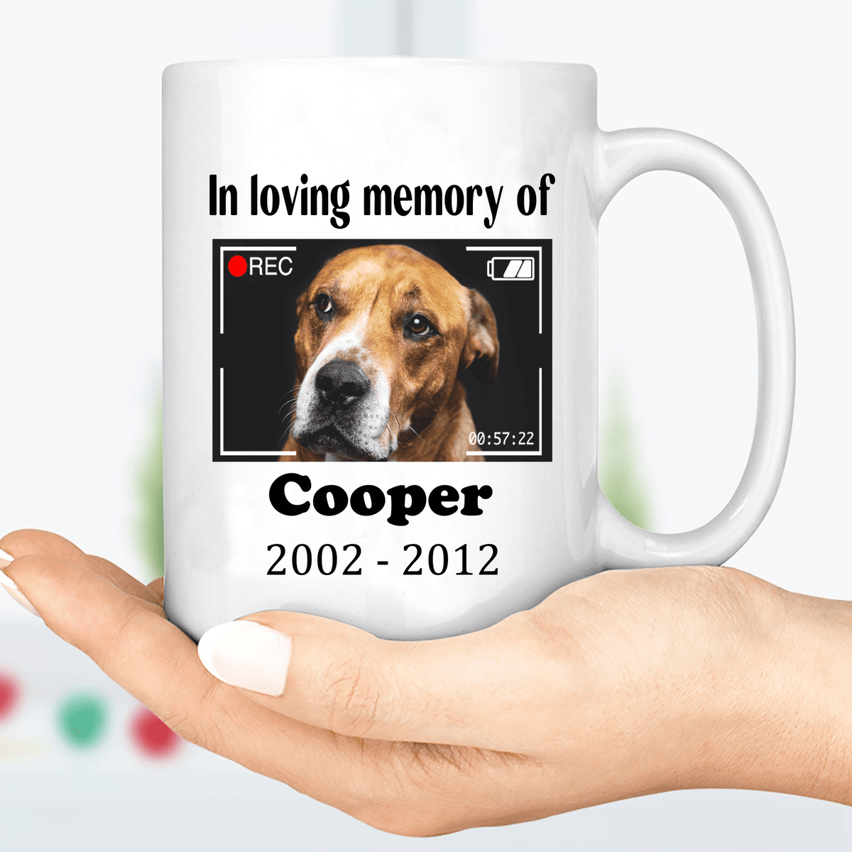 GeckoCustom In Loving Memory Dog  Personalized Custom Photo Dog Mug H473