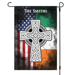 GeckoCustom Irish And American Flag Custom Garden Flag C161 12"x18"