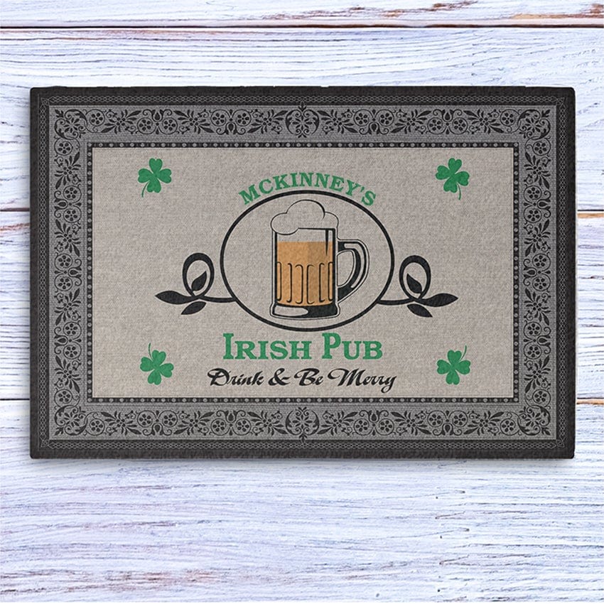 GeckoCustom Irish Pub  St. Patrick's Day  Custom Door Mat 24x16 inch - 60x40 cm