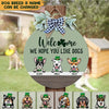 GeckoCustom Irish Wood Door Sign With Dog, St.Patrick's Day Door Wreath HN590