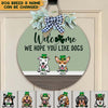GeckoCustom Irish Wood Door Sign With Dog, St.Patrick's Day Door Wreath HN590