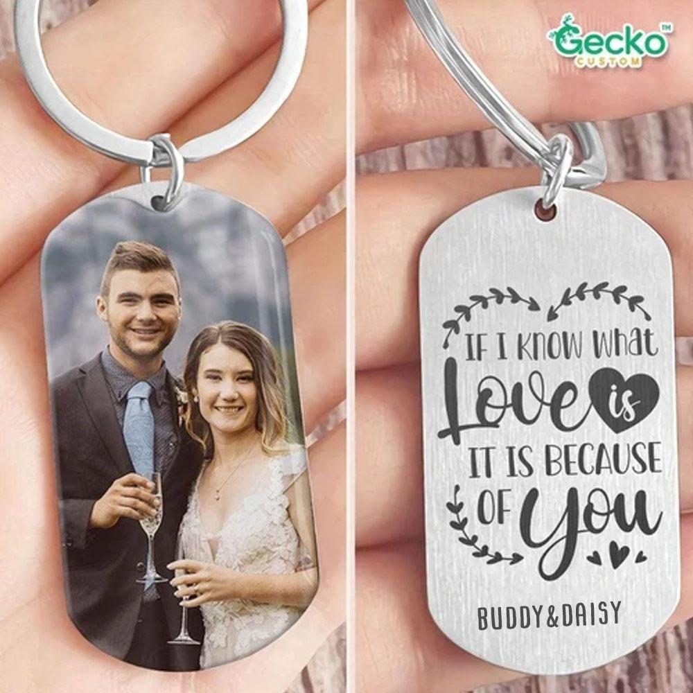 GeckoCustom It Is Because Of You Valentine Metal Keychain HN590 No Gift box / 1.77" x 1.06"