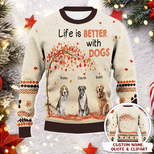 GeckoCustom It's The Most Wonderful Time Of The Year Dog AOP Ugly Sweater N304 HN590