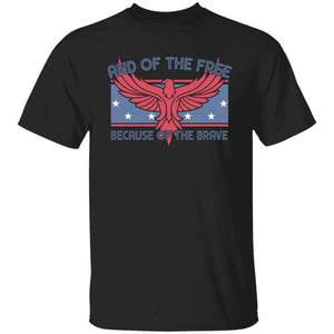 GeckoCustom Land of the Free Because of the Brave Patriotic 4th Of July Shirt H389 Basic Tee / Black / S