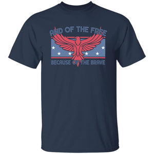 GeckoCustom Land of the Free Because of the Brave Patriotic 4th Of July Shirt H389 Basic Tee / Navy / S