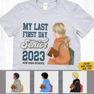 GeckoCustom Last First Day Senior 2023 Senior 2023 Shirt Unisex T-Shirt / Sport Grey / S