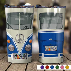 GeckoCustom Licensed Plate Vintage Hippie Dog Tumbler HN590 20 oz