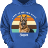 GeckoCustom Life Is Better, Custom Dog Photo Dark Color T Shirt, Personalized Gifts For Pet Lovers NGHS88 Pullover Hoodie / Royal Colour / S