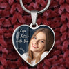 GeckoCustom Life Is Better With You Custom Heart Necklace Luxury Necklace (Silver)