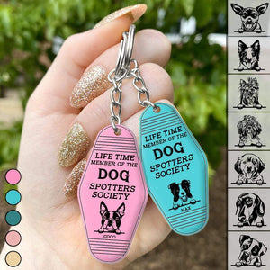 GeckoCustom Life Time Member Dog Keychain, The Dog Spotters Society Hexagon Keychain HN590 1 Piece / 3"H x 1.5"W