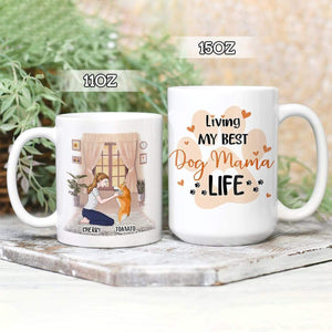 GeckoCustom Living My Best Dog Mama Life Dog Coffee Mug, Dog Lover Gift, Gift For Mother's Day HN590