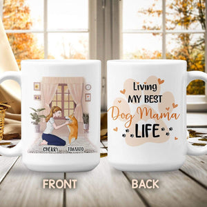 GeckoCustom Living My Best Dog Mama Life Dog Coffee Mug, Dog Lover Gift, Gift For Mother's Day HN590