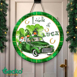 GeckoCustom Loads of Luck Wood Door Sign HN590