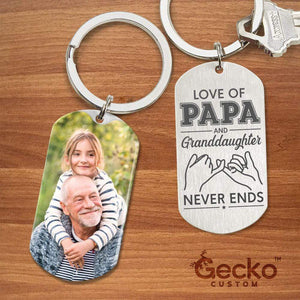 GeckoCustom Love Of Papa And  Grand Daughter Metal Keychain HN590