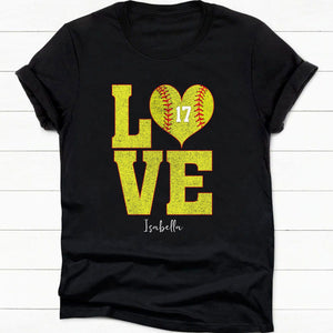 GeckoCustom Love Softball Shirt Personalized Custom Softball Shirt H538